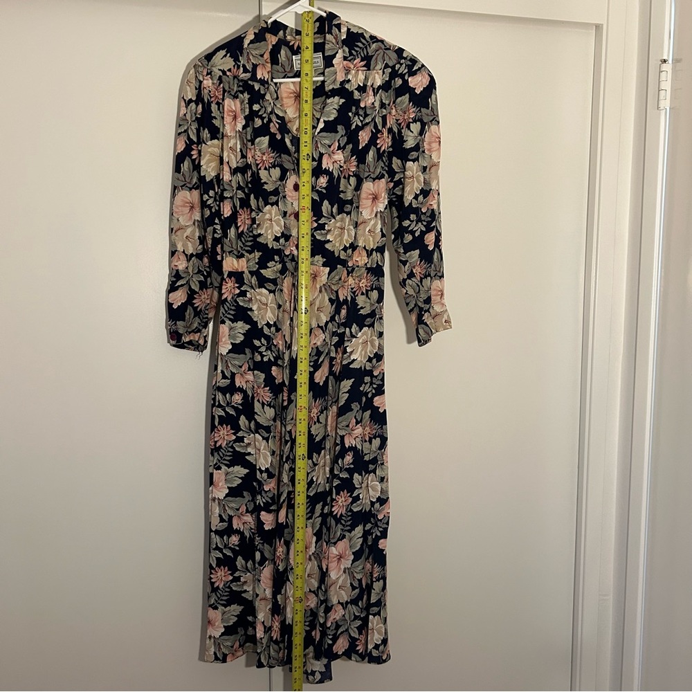 E.D MICHAELS vintage 80s dress long sleeve pockets, pleaded top Size 9/10